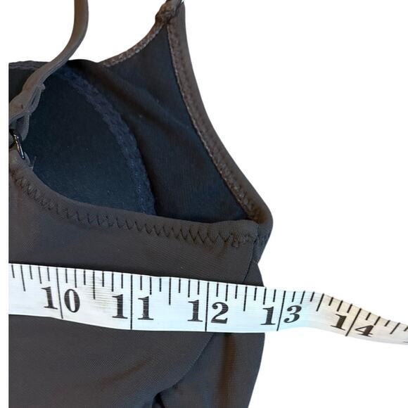 Robin Picone Womens Ruched Brown One Piece Swimsuit Bodysuit Size 6 EUC - Picture 5 of 6
